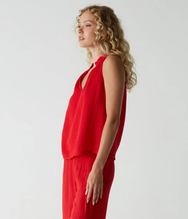 Michael Stars Viola Gauze Tank- Tops, Blouses & Shirts