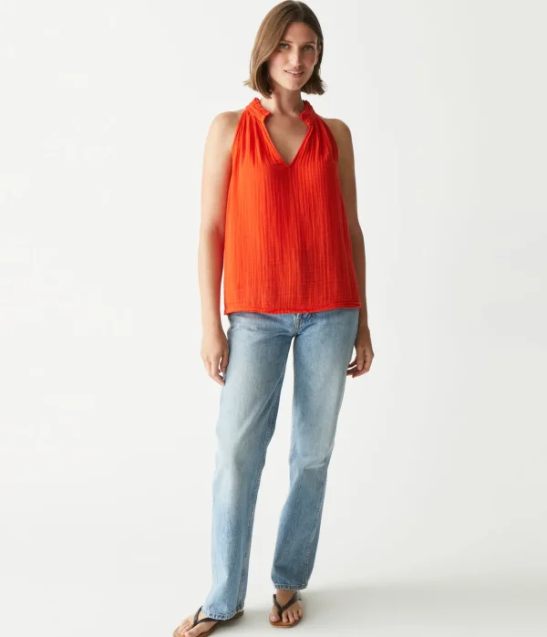 Michael Stars Viola Gauze Tank- Tops, Blouses & Shirts
