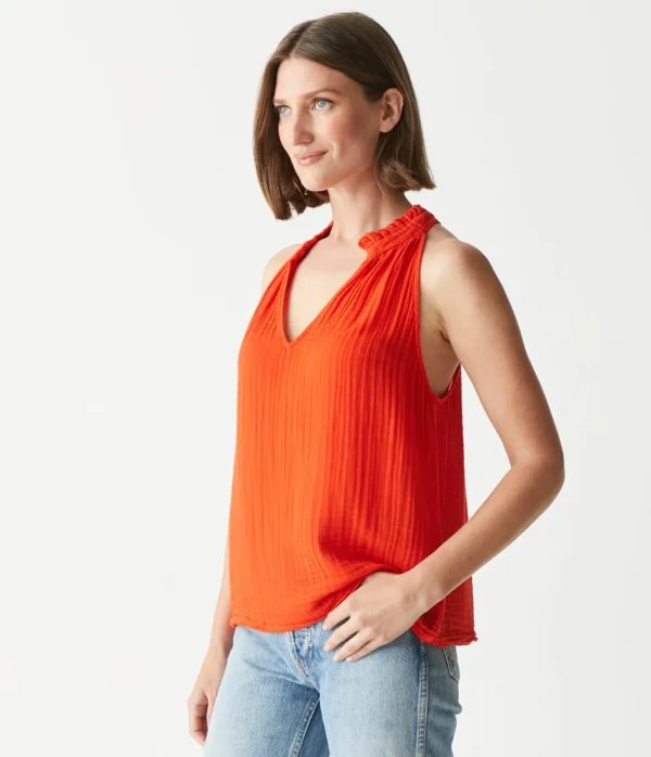Michael Stars Viola Gauze Tank- Tops, Blouses & Shirts