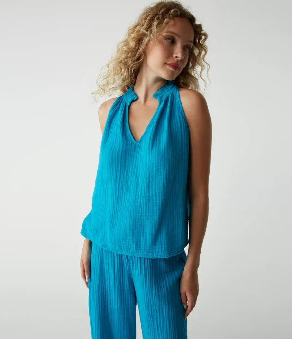 Michael Stars Viola Gauze Tank- Tops, Blouses & Shirts