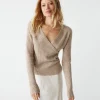 Michael Stars Vivian Surplice Cashmere Sweater- Sweaters & Cardigans