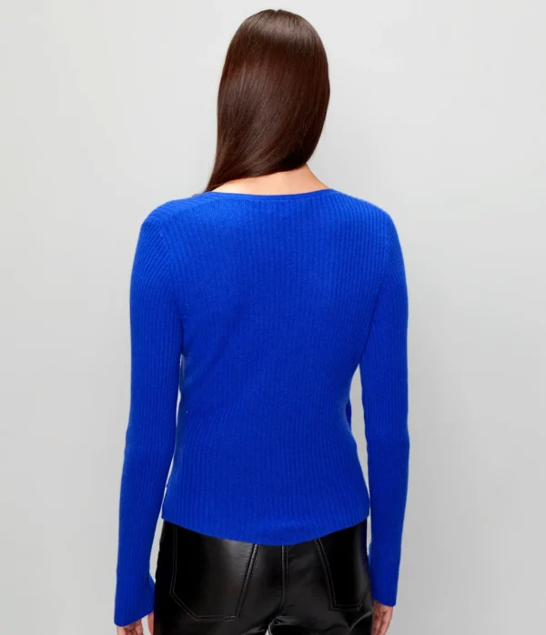 Michael Stars Vivian Surplice Cashmere Sweater- Sweaters & Cardigans