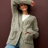 Michael Stars Walsh Cable Knit Cardigan- Sweaters & Cardigans