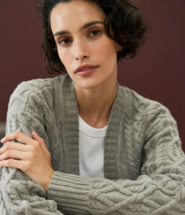 Michael Stars Walsh Cable Knit Cardigan- Sweaters & Cardigans