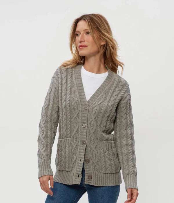 Michael Stars Walsh Cable Knit Cardigan- Sweaters & Cardigans