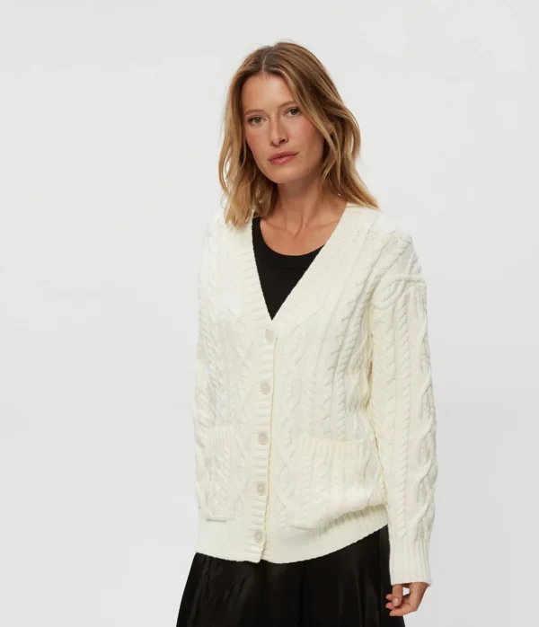 Michael Stars Walsh Cable Knit Cardigan- Sweaters & Cardigans