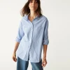 Michael Stars Wendy Oversized Striped Shirt- Tops, Blouses & Shirts