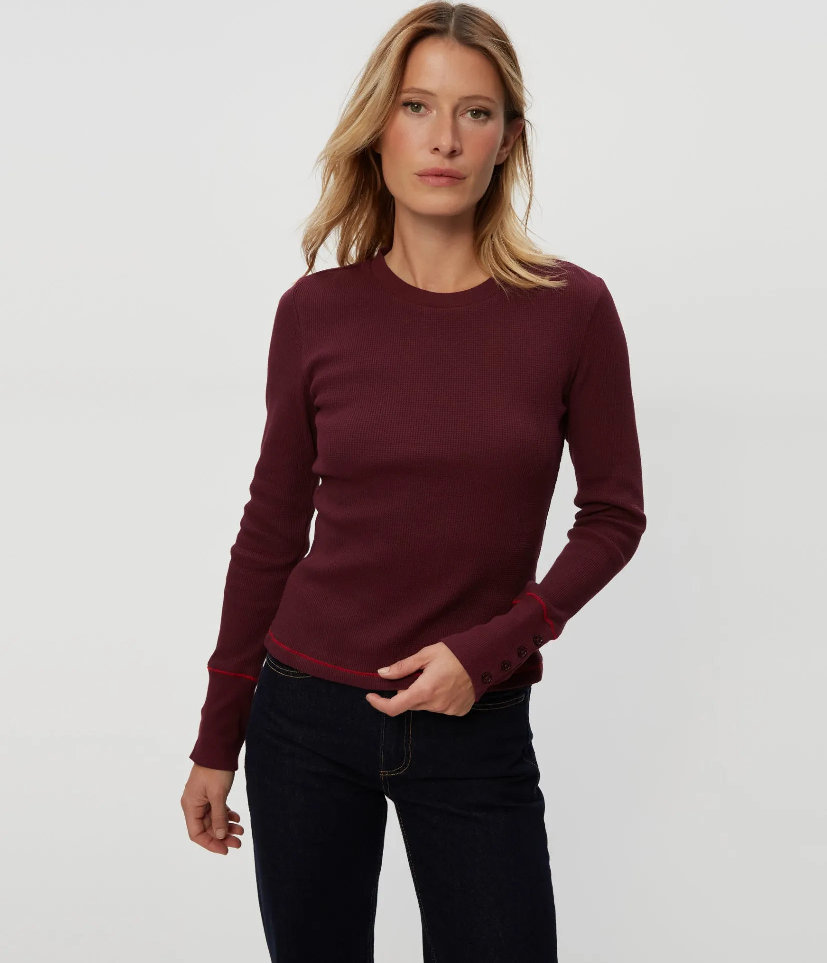 willa_thermal_tee_3.webp Michael Stars Willa Thermal Tee- T-Shirts | Loungewear