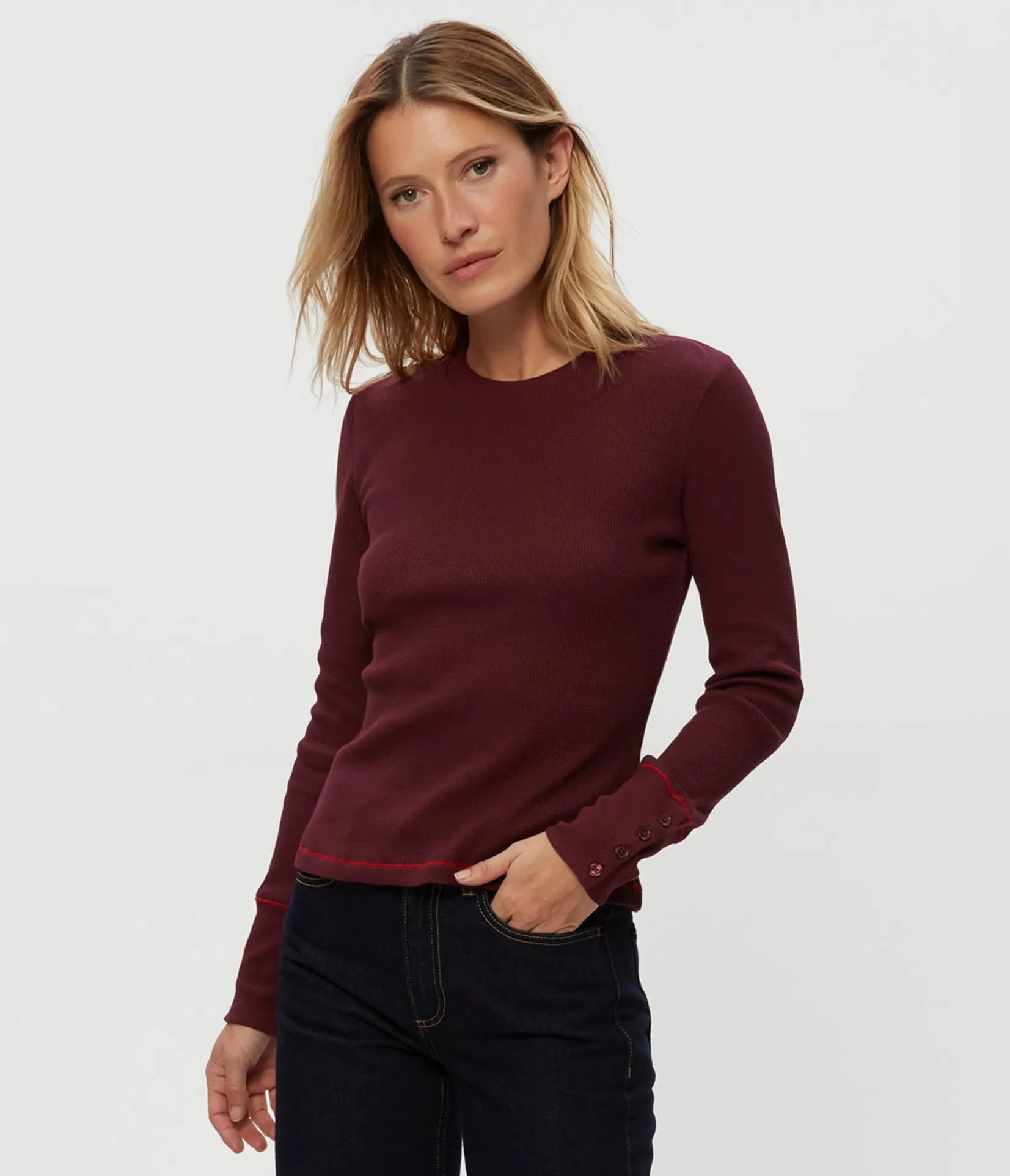 willa_thermal_tee_5.webp Michael Stars Willa Thermal Tee- T-Shirts | Loungewear