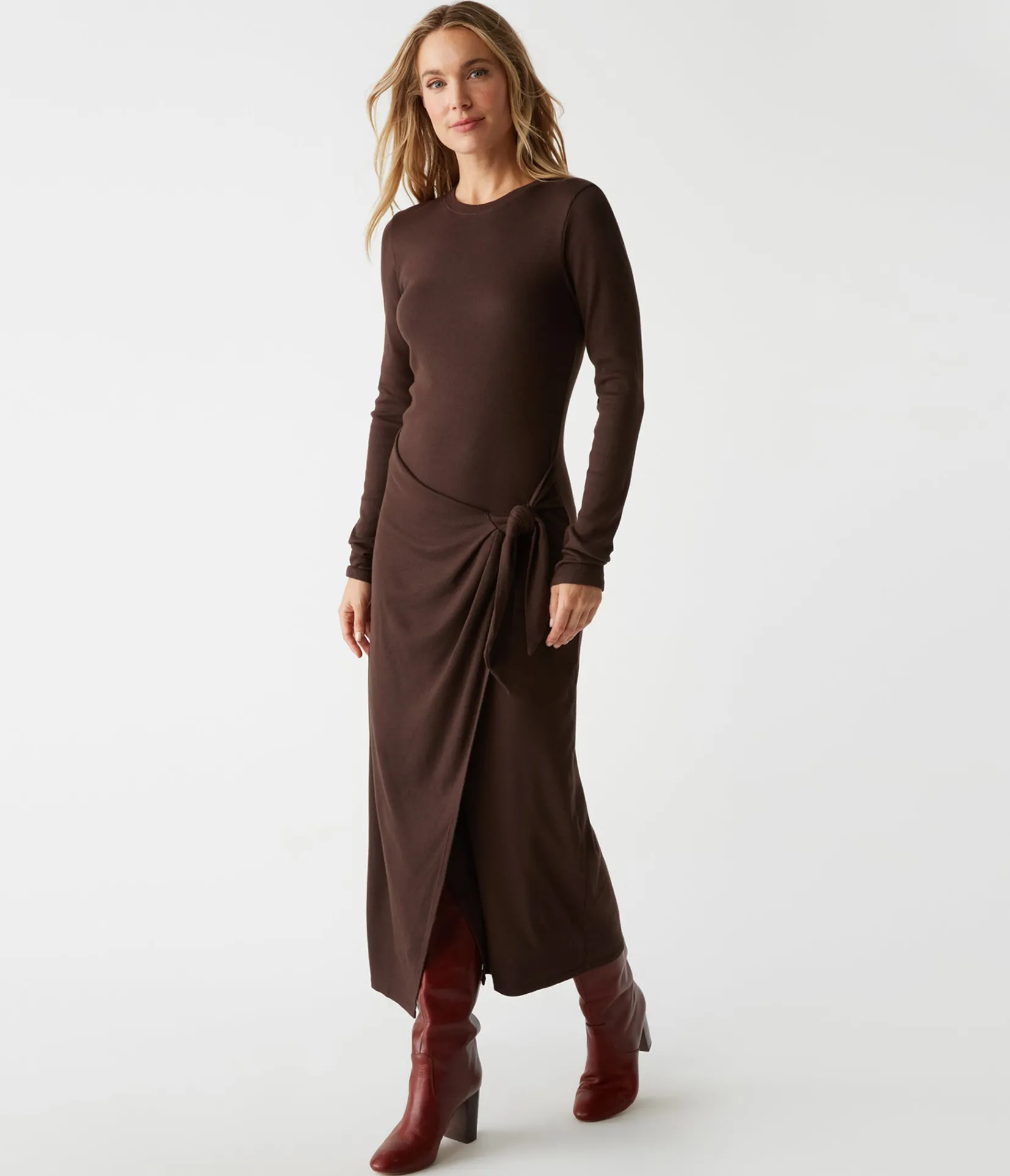 yessenia_faux_wrap_midi_dress_14.webp Michael Stars Yessenia Faux Wrap Midi Dress- Dresses | Midi Dresses