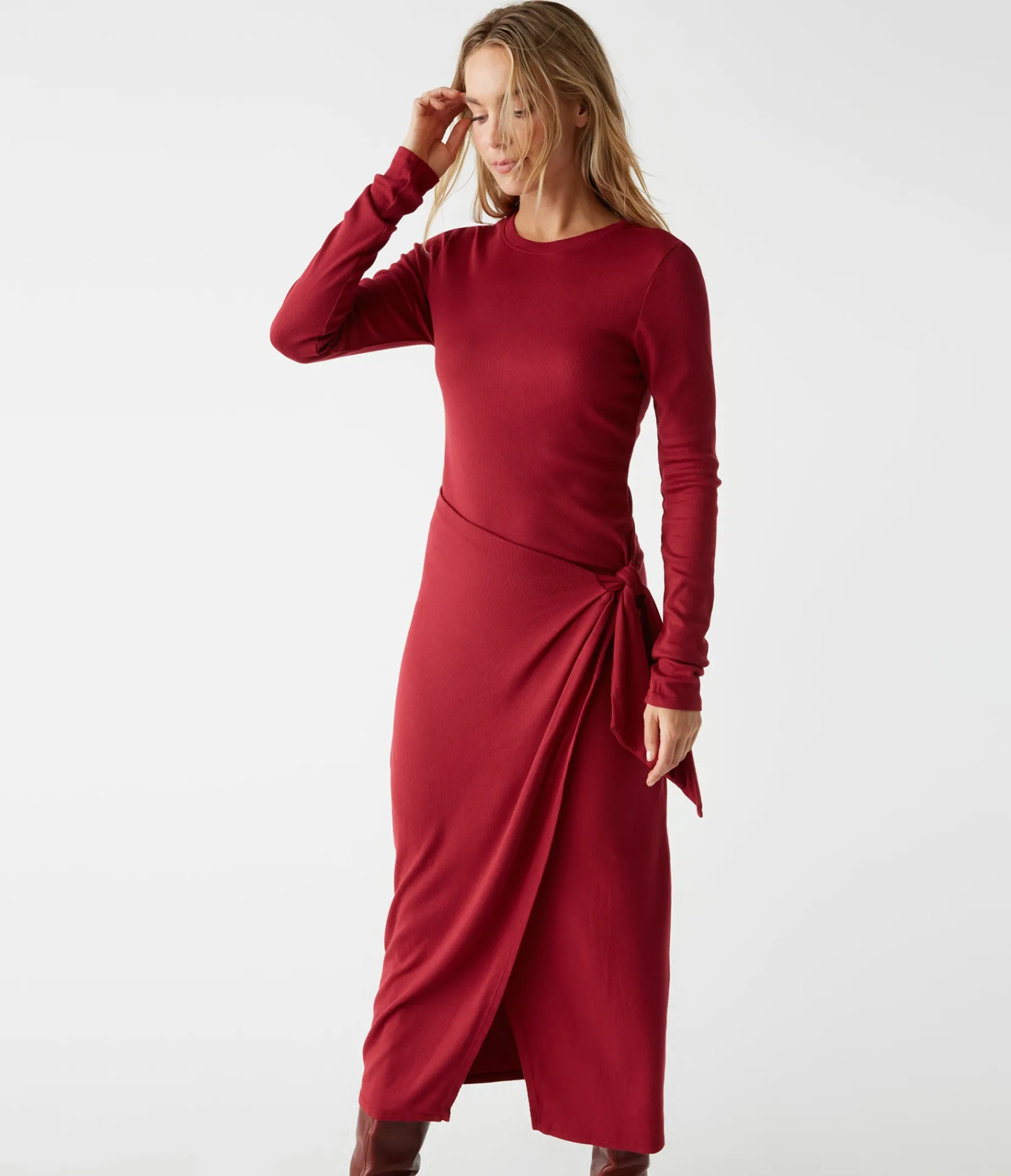 yessenia_faux_wrap_midi_dress_8.webp Michael Stars Yessenia Faux Wrap Midi Dress- Dresses | Midi Dresses