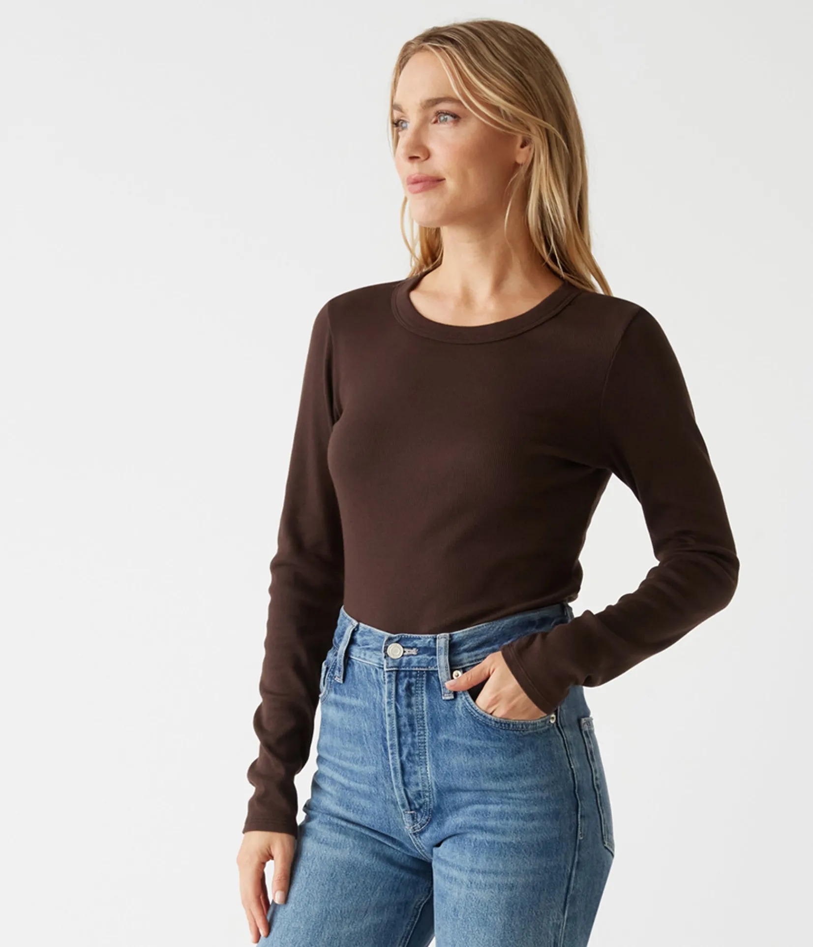 zola_ribbed_tee_2.webp Michael Stars Zola Ribbed Tee- T-Shirts | Ultra Rib T-Shirts