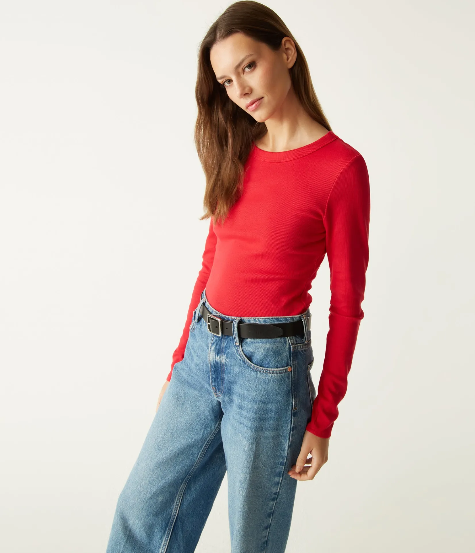 zola_ribbed_tee_23.webp Michael Stars Zola Ribbed Tee- T-Shirts | Ultra Rib T-Shirts