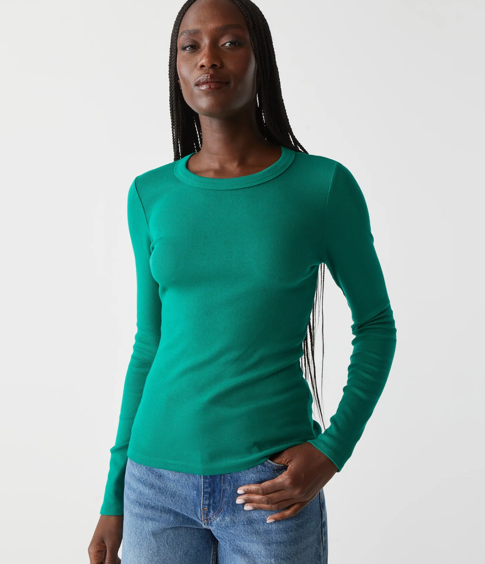 zola_ribbed_tee_37.webp Michael Stars Zola Ribbed Tee- T-Shirts | Ultra Rib T-Shirts