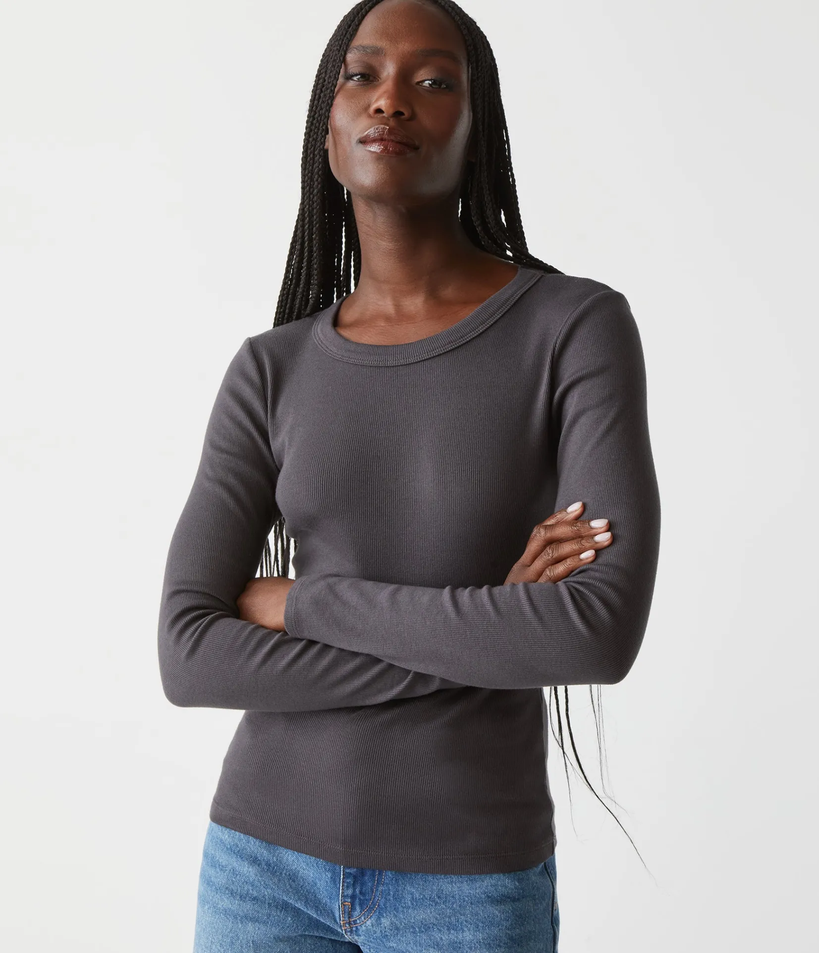 zola_ribbed_tee_41.webp Michael Stars Zola Ribbed Tee- T-Shirts | Ultra Rib T-Shirts