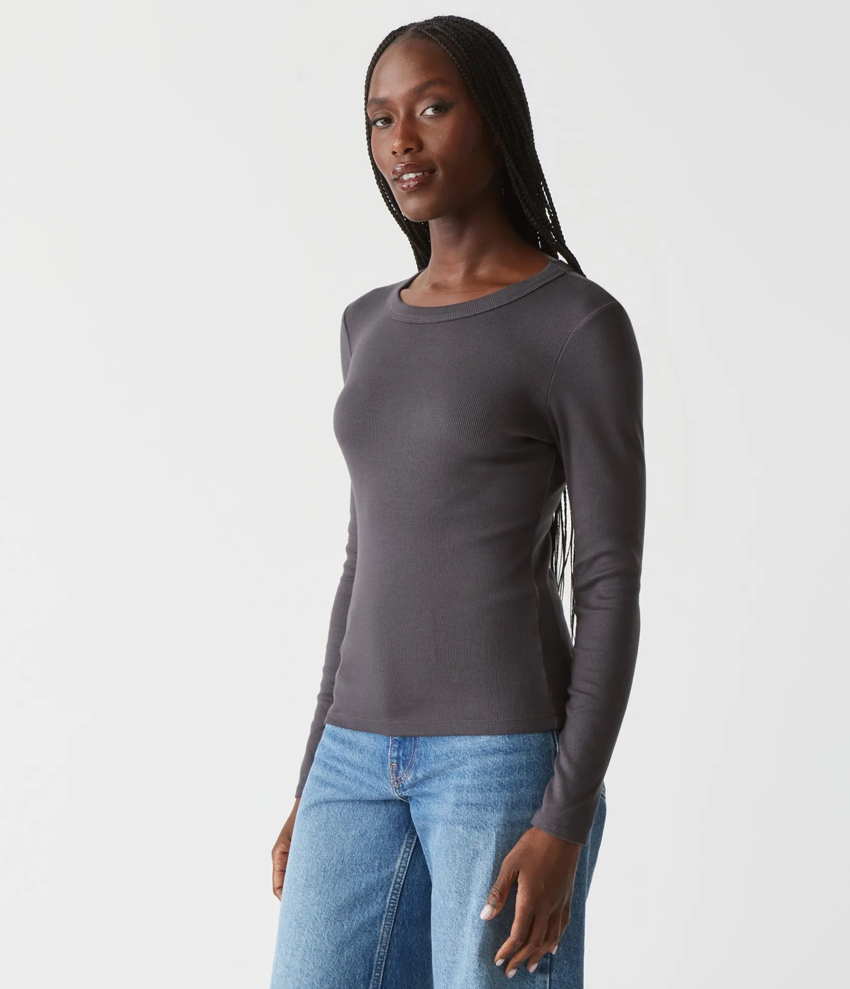 zola_ribbed_tee_43.webp Michael Stars Zola Ribbed Tee- T-Shirts | Ultra Rib T-Shirts