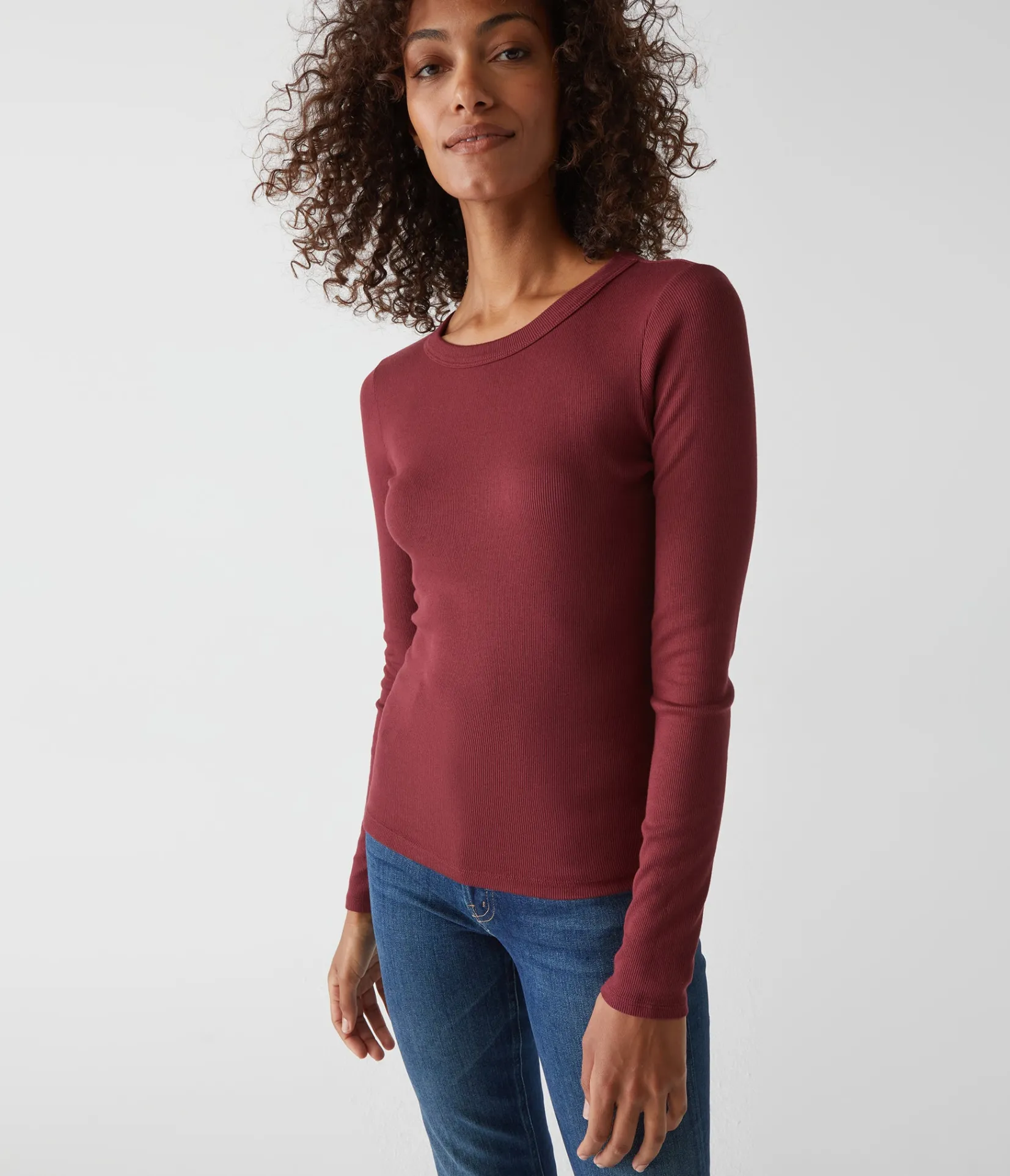 zola_ribbed_tee_45.webp Michael Stars Zola Ribbed Tee- T-Shirts | Ultra Rib T-Shirts