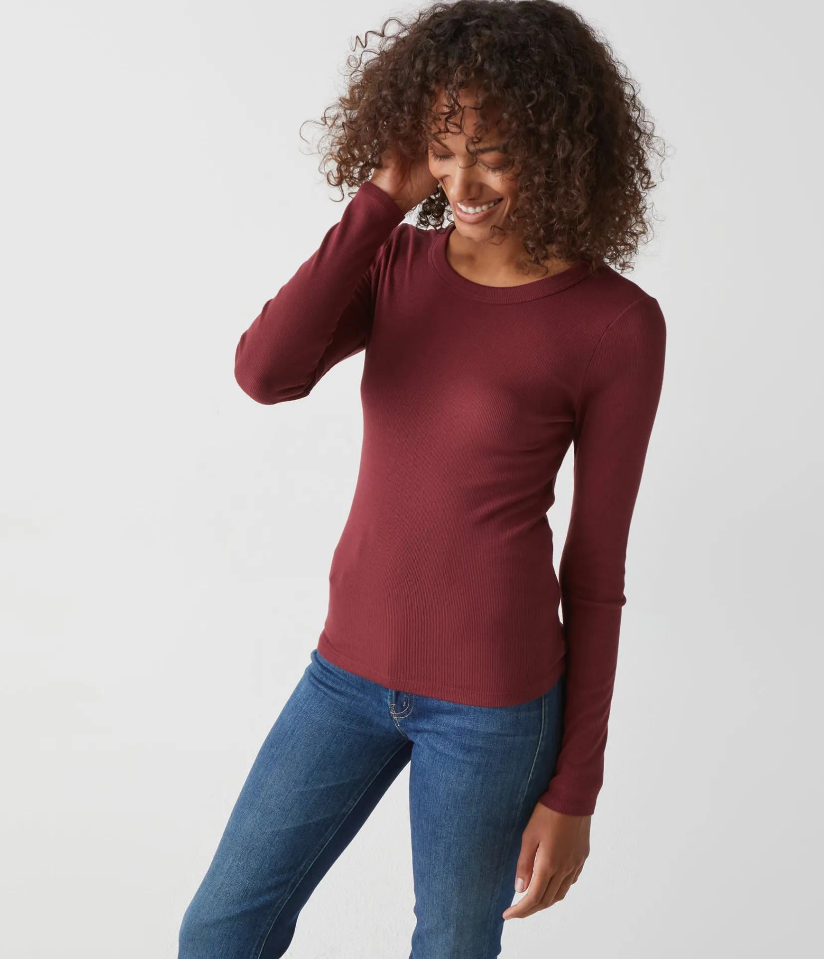 zola_ribbed_tee_46.webp Michael Stars Zola Ribbed Tee- T-Shirts | Ultra Rib T-Shirts