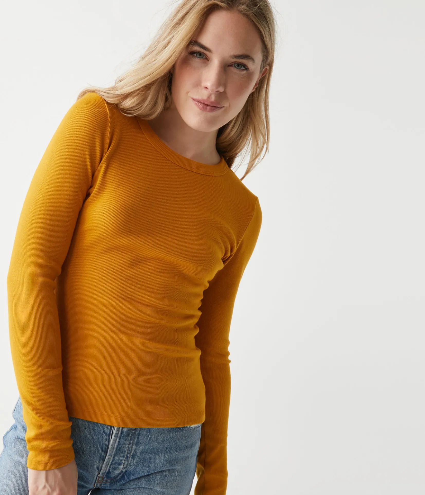 zola_ribbed_tee_49.webp Michael Stars Zola Ribbed Tee- T-Shirts | Ultra Rib T-Shirts