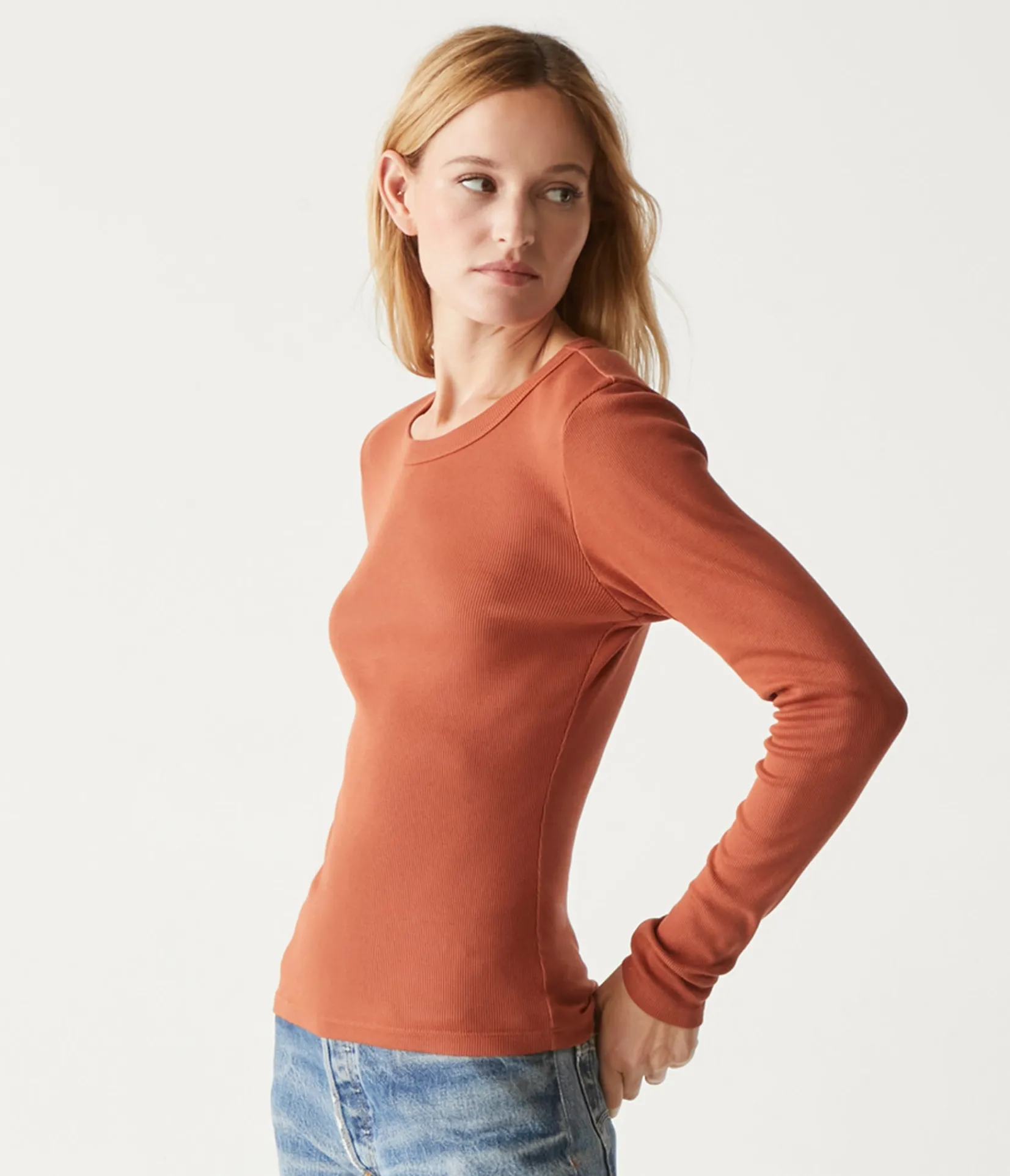zola_ribbed_tee_55.webp Michael Stars Zola Ribbed Tee- T-Shirts | Ultra Rib T-Shirts