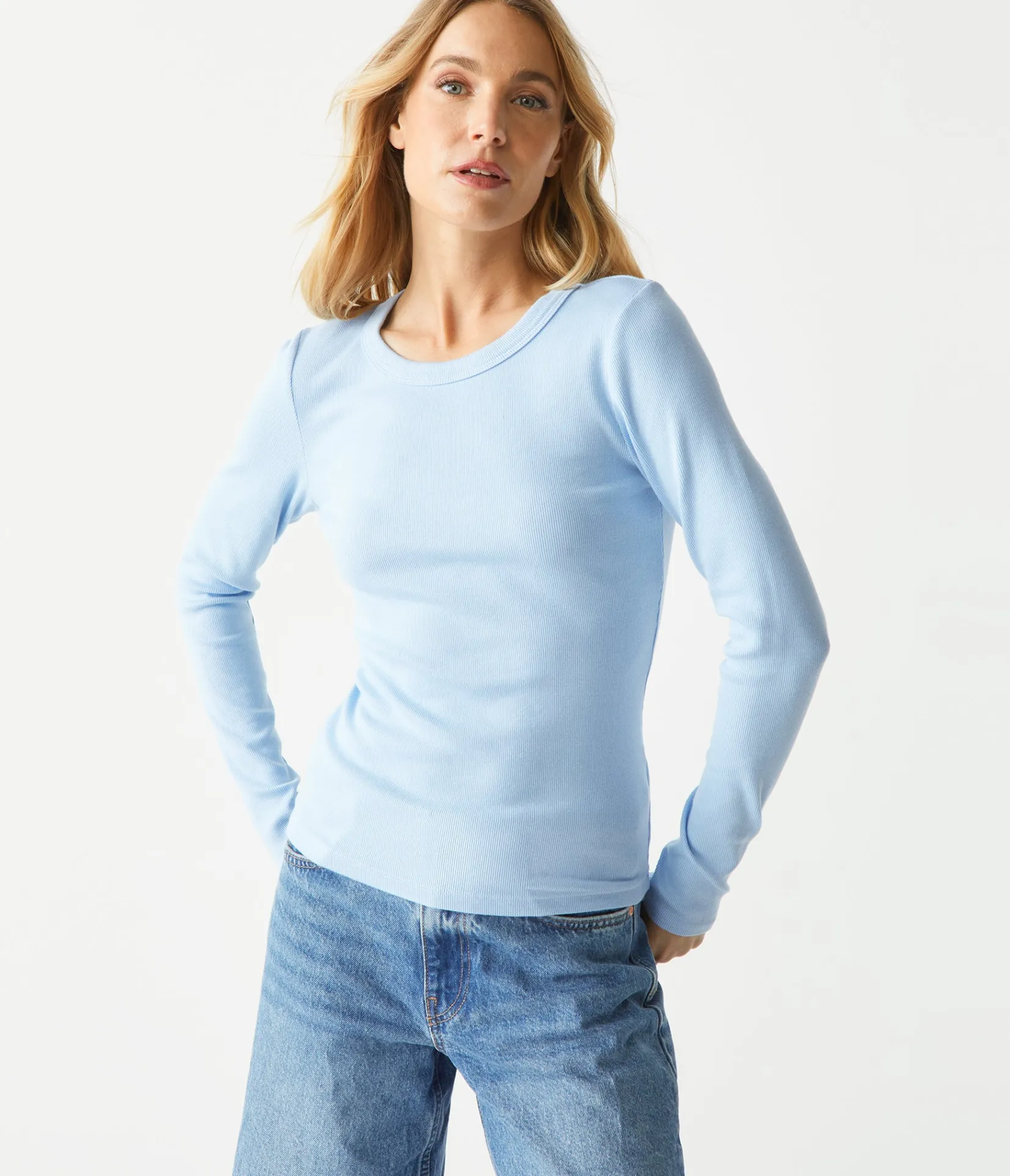 zola_ribbed_tee_65.webp Michael Stars Zola Ribbed Tee- T-Shirts | Ultra Rib T-Shirts