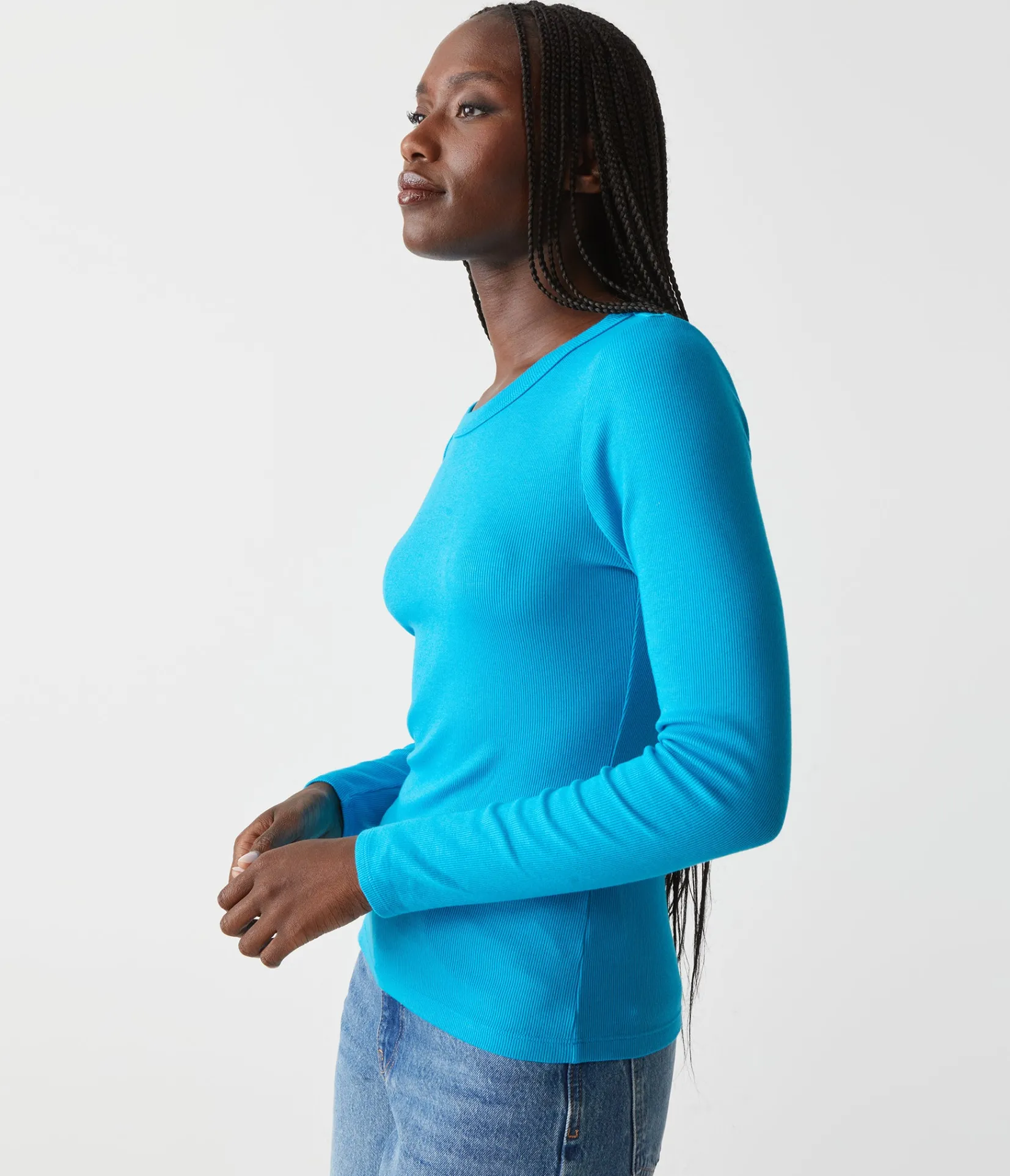 zola_ribbed_tee_69.webp Michael Stars Zola Ribbed Tee- T-Shirts | Ultra Rib T-Shirts