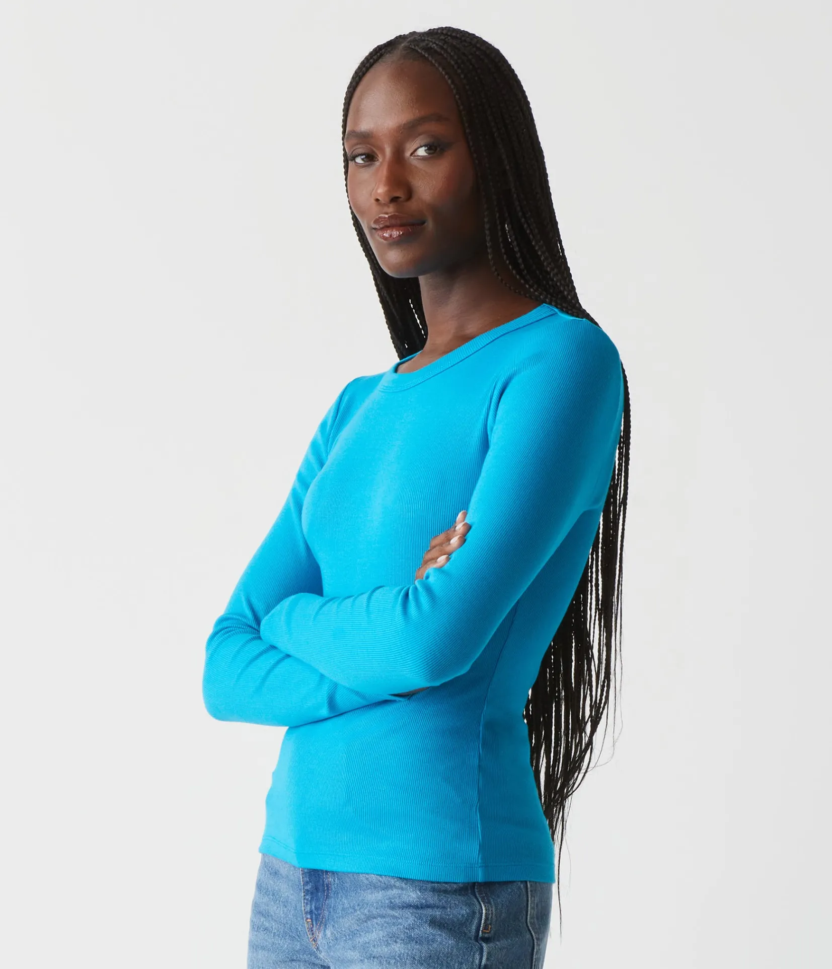 zola_ribbed_tee_71.webp Michael Stars Zola Ribbed Tee- T-Shirts | Ultra Rib T-Shirts