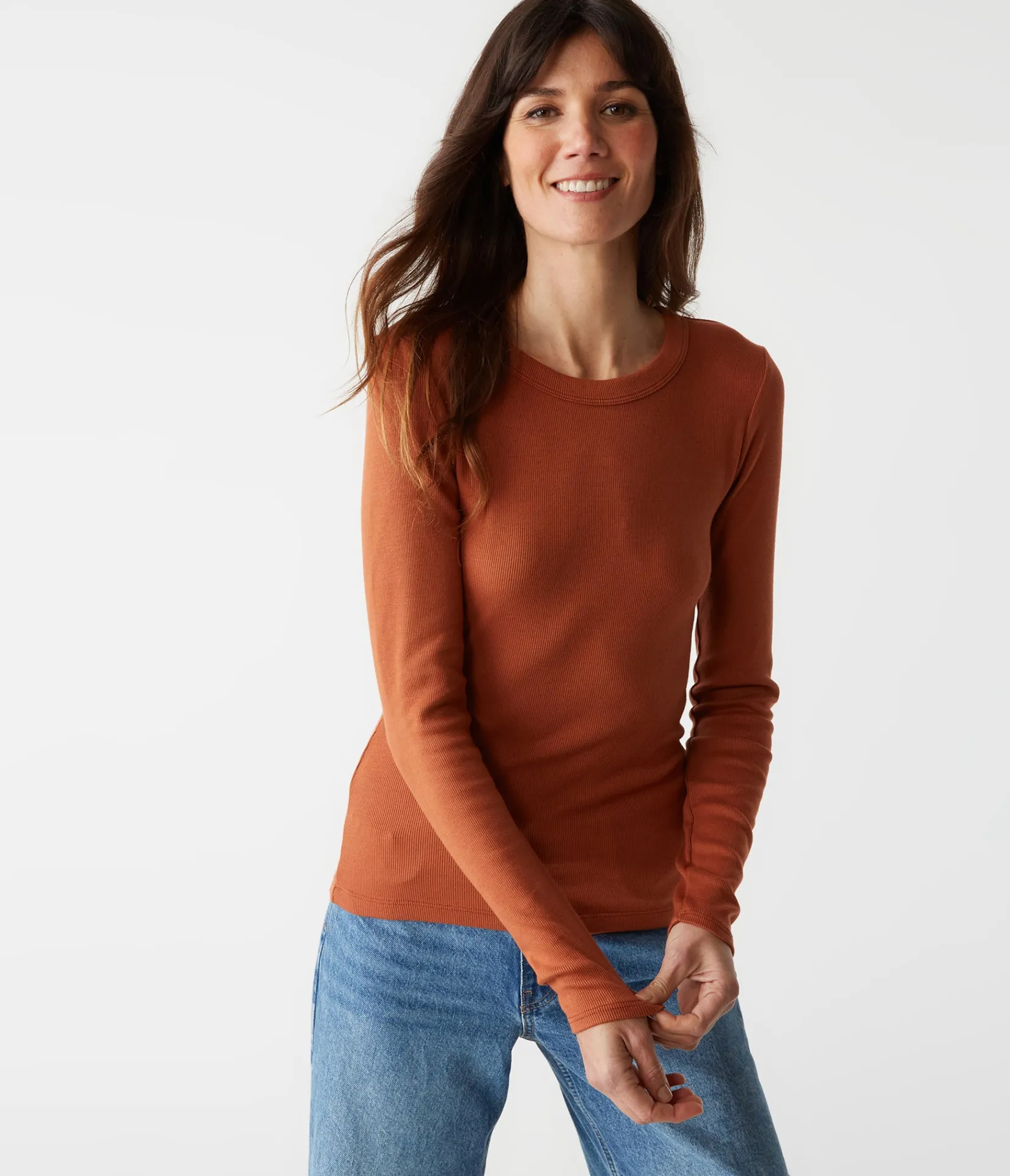 zola_ribbed_tee_73.webp Michael Stars Zola Ribbed Tee- T-Shirts | Ultra Rib T-Shirts
