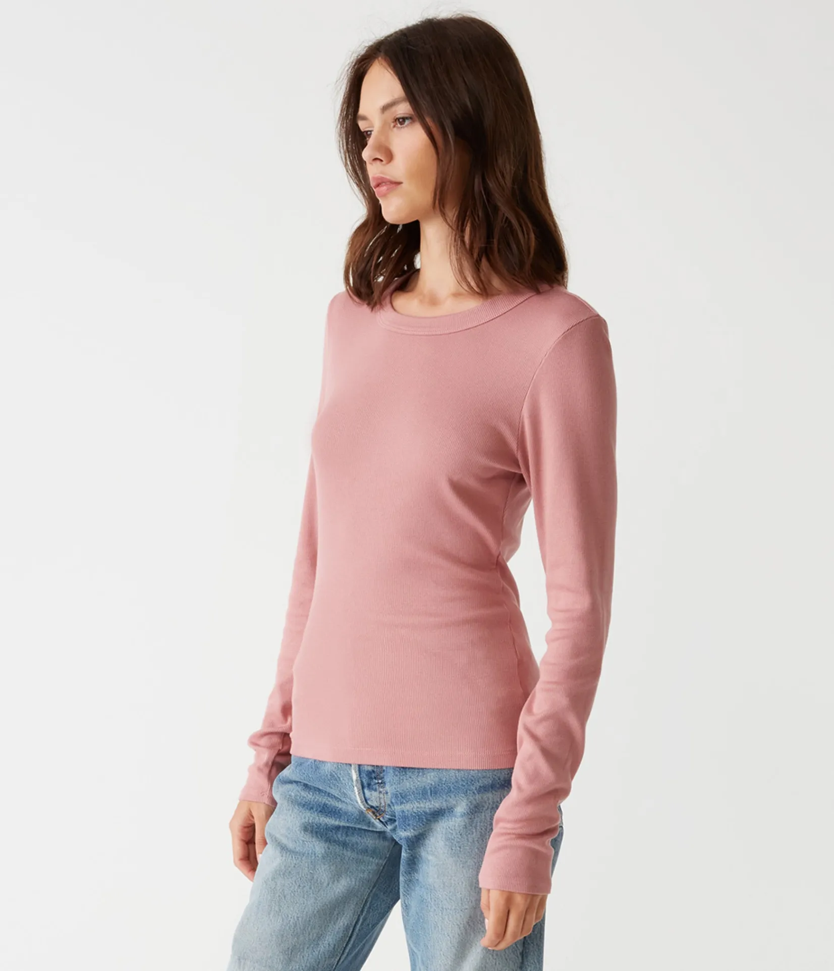 zola_ribbed_tee_79.webp Michael Stars Zola Ribbed Tee- T-Shirts | Ultra Rib T-Shirts